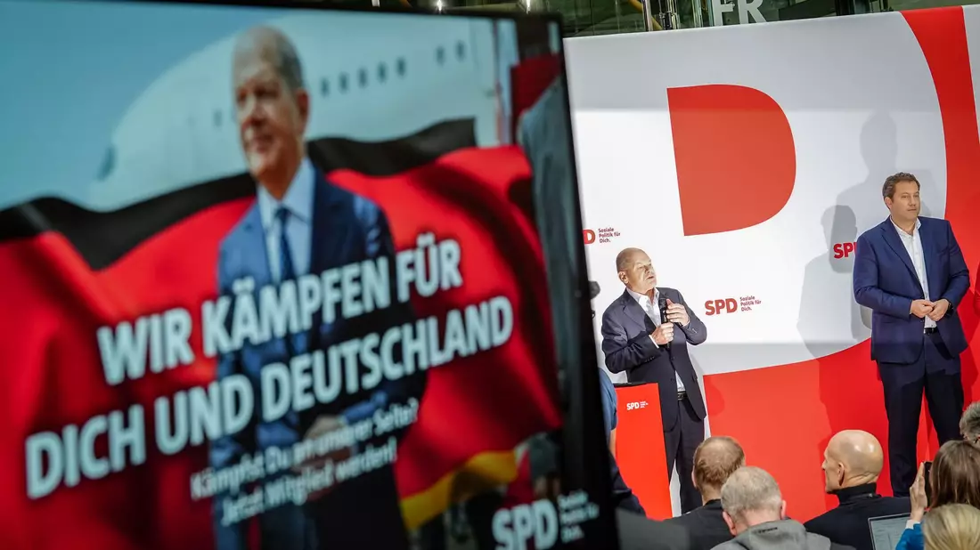 SPD-Kanzlerkandidat Scholz setzt trotz eines riesigen Rückstands im Wahlkampf auf Sieg. - Bild: Kay Nietfeld/dpa