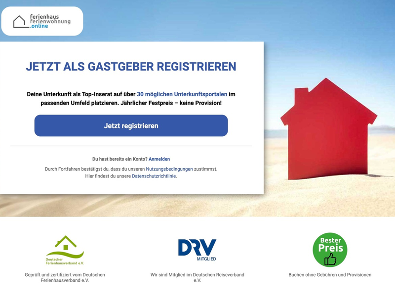 Neuheit: www.Ferienhaus.online und www.Ferienwohnung.online bieten privaten Vermietern Festpreis-Inserate ohne Provision und vielfältige Module zur optimalen Vermarktung von Ferienunterkünften - Foto: presseportal.de