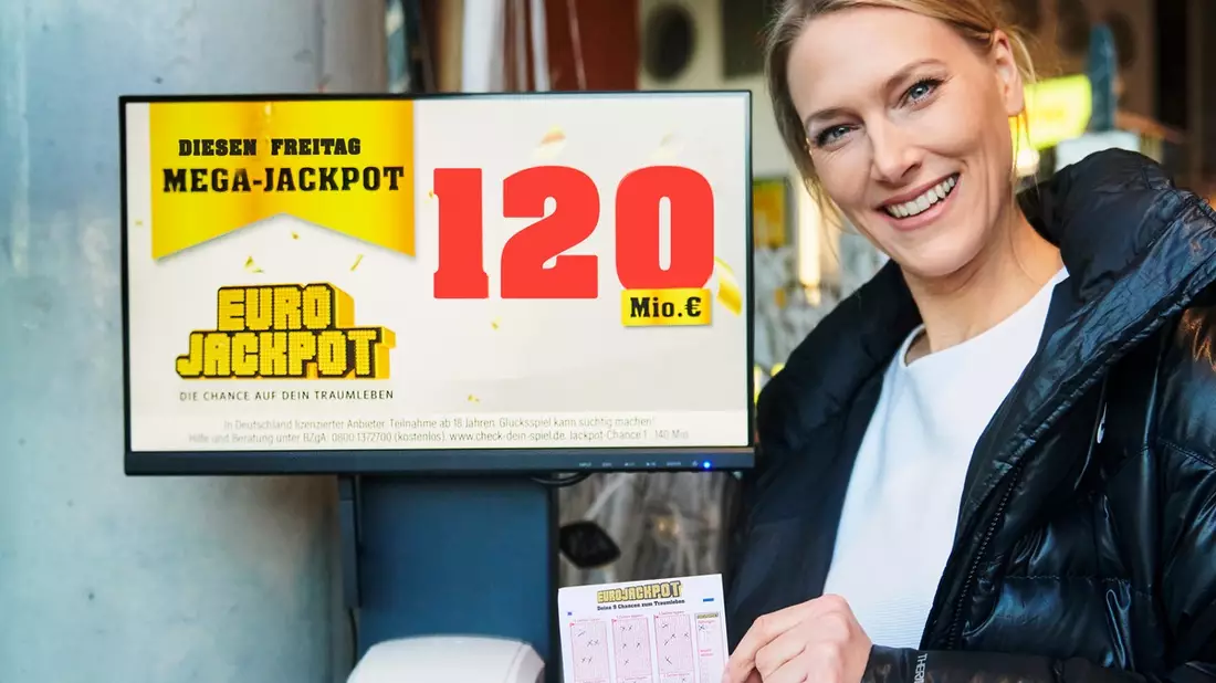 Der 120-Millionen-Euro-Traum geht weiter / Eurojackpot: Dreistelliger MEGA-Jackpot und rund 25 Millionen Euro im zweiten Rang am Freitag (29. November) - Bild: presseportal.de