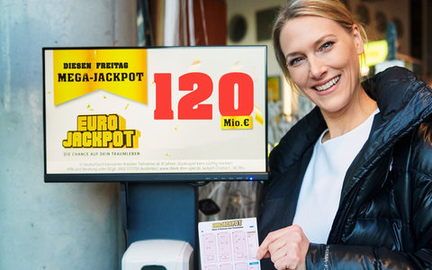 Der 120-Millionen-Euro-Traum geht weiter / Eurojackpot: Dreistelliger MEGA-Jackpot und rund 25 Millionen Euro im zweiten Rang am Freitag (29. November) - Foto: presseportal.de Der 120-Millionen-Euro-Traum geht weiter / Eurojackpot: Dreistelliger MEGA-Jackpot und rund 25 Millionen Euro im zweiten Rang am Freitag (29. November) - Foto: presseportal.de