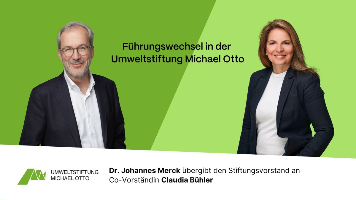 Führungswechsel in der Umweltstiftung Michael Otto (UMO) / Dr. Johannes Merck verlässt nach 32 Jahren den Stiftungsvorstand. Co-Vorständin Claudia Bühler übernimmt - Foto: presseportal.de