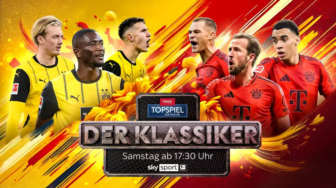 Borussia Dortmund gegen Bayern München: der Klassiker am Samstag live und exklusiv bei Sky Sport - Bild: presseportal.de