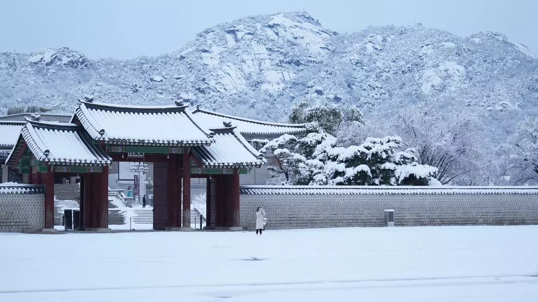 Die koreanische Wetterbehörde erwartet, dass die Schnee- und Regenfälle noch bis Donnerstagmittag Ortszeit anhalten werden. - Bild: Lee Jin-man/AP/dpa