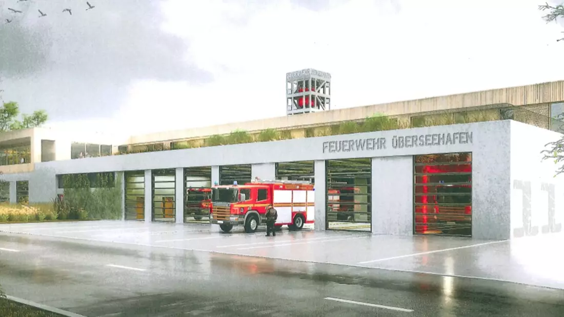 FW Bremerhaven: Neubau einer Feuer- und Rettungswache für die Berufsfeuerwehr Bremerhaven - Bild: presseportal.de