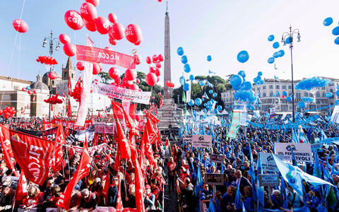 Italiens Gewerkschaften machen gegen die Rechtsregierung von Giorgia Meloni mobil. (Foto: Archiv) - Foto: Roberto Monaldo/LaPresse/AP Italiens Gewerkschaften machen gegen die Rechtsregierung von Giorgia Meloni mobil. (Foto: Archiv) - Foto: Roberto Monaldo/LaPresse/AP