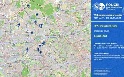 POL-OB: Wohnungseinbruchsradar in Oberhausen - Foto: presseportal.de