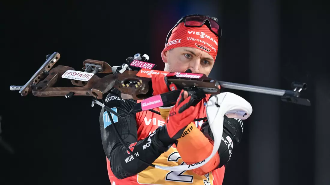 Philipp Nawrath verpasste mit dem deutschen Team in Kontiolahti das Podest. - Bild: Hendrik Schmidt/dpa