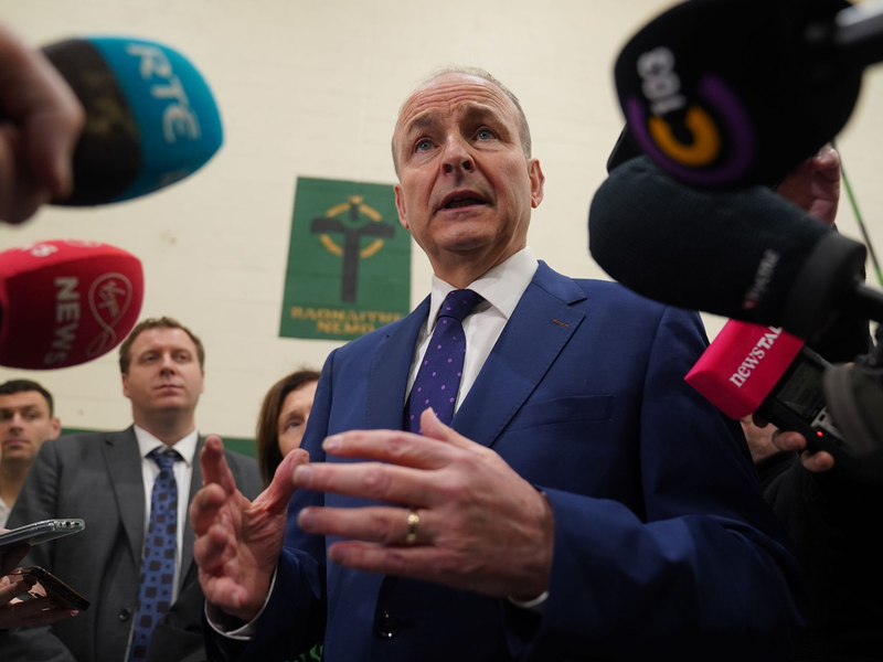 Seine Partei Fianna Fáil liegt auf Kurs, stärkste Kraft in Irland zu werden: Vizeregierungschef Micheál Martin. - Foto: Jacob King/PA Wire/dpa