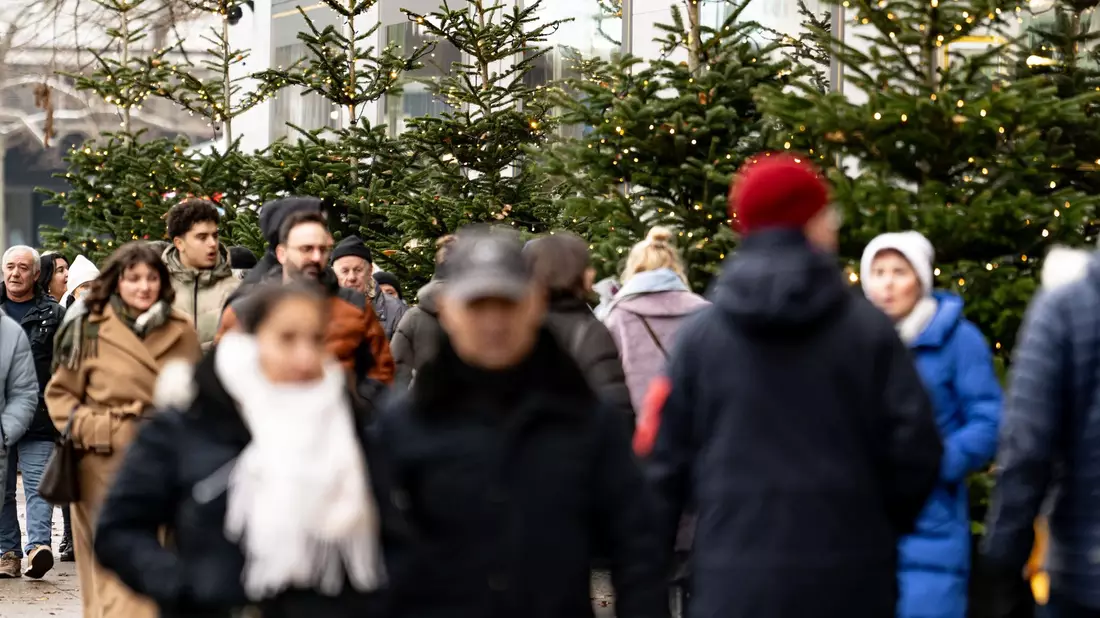 Das bevorstehende Weihnachtsfest hebt die Shoppinglaune.  - Bild: Fabian Sommer/dpa