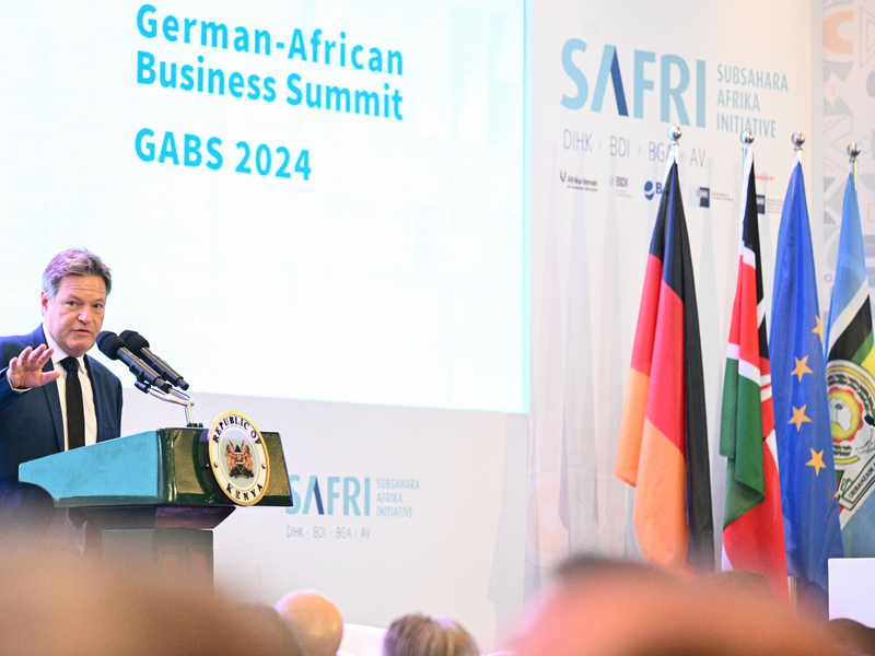 Bundeswirtschaftsminister Habeck wirbt für sichere Investitionsbedingungen in Afrika. - Foto: Sebastian Christoph Gollnow/dpa