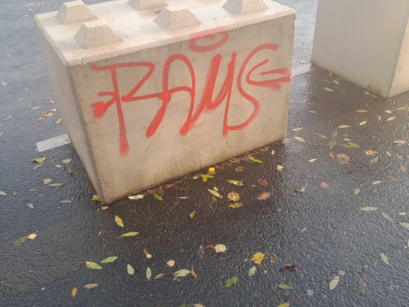 POL-HS: Farbschmierereien im Wurmauenpark / Stadt setzt Belohnung aus - Foto: presseportal.de