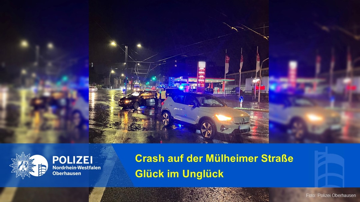 POL-OB: Crash auf der Mülheimer Straße - Glück um Unglück - Foto: presseportal.de