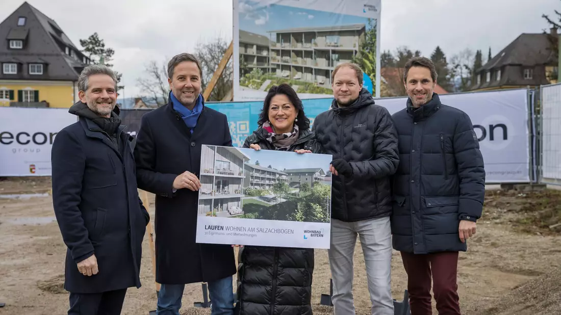 Wohnbau-Bayern: Spatenstich in Laufen - Bild: Neumayr über pressetext.de