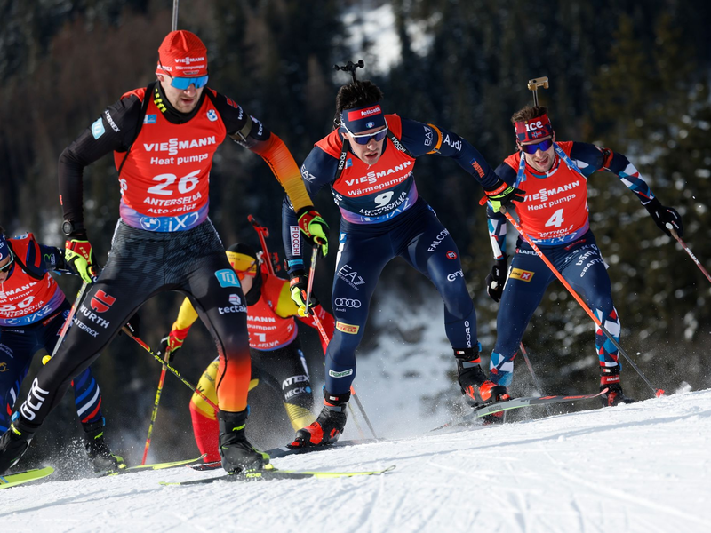 Danilo Riethmüller wird Vierter im Massenstart. - Foto: Alessandro Trovati/AP