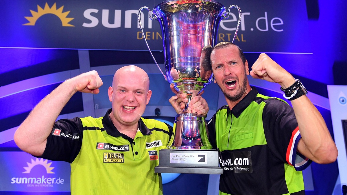 Michael van Gerwen Pascal Hens Die Promi-Darts-WM 2020 - Foto: ProSieben/Willi Weber, presseportal.de
