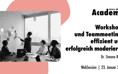 Workshops und Team-Meetings effizient und erfolgreich moderieren / Ein Online-Seminar der news aktuell Academy - Foto: presseportal.de Workshops und Team-Meetings effizient und erfolgreich moderieren / Ein Online-Seminar der news aktuell Academy - Foto: presseportal.de