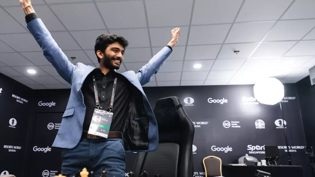 Dommaraju Gukesh krönt sich mit 18 Jahren zum jüngsten Schach-Weltmeister. - Bild: Eng Chin An/FIDE/dpa
