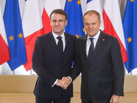 Macron und Tusk beraten über Ukraine.  - Foto: Piotr Nowak/PAP/dpa