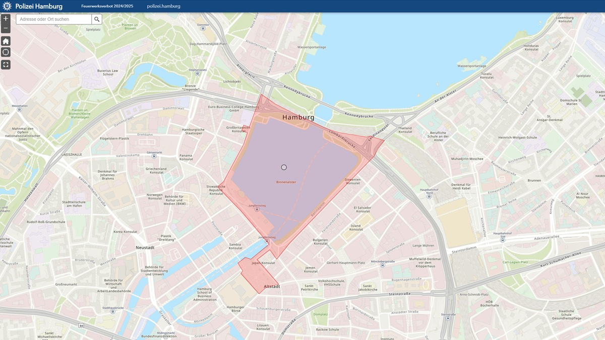 POL-HH: 241212-3. Silvester 2024/2025 - Feuerwerksverbot rund um die Binnenalster und auf dem Rathausmarkt - Foto: presseportal.de