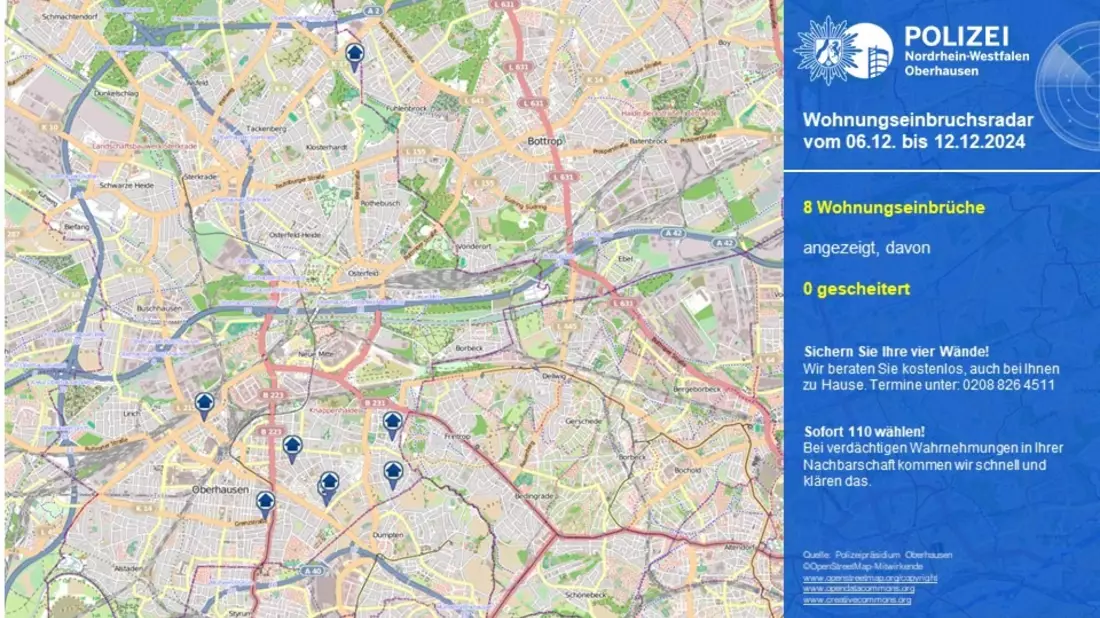 POL-OB: Wohnungseinbruchsradar in Oberhausen - Bild: presseportal.de