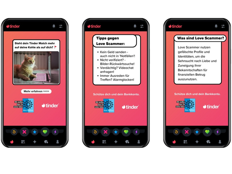 POL-WES: Kreis Wesel - Tinder und die Polizeiliche Kriminalprävention bündeln Kräfte, um deutsche Nutzer:innen vor Love-Scams zu schützen - Foto: presseportal.de