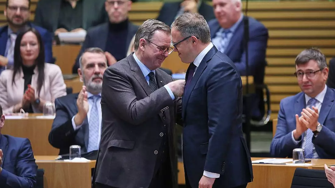 Bodo Ramelow und Mario Voigt am 12.12.2024 - Bild: über dts Nachrichtenagentur