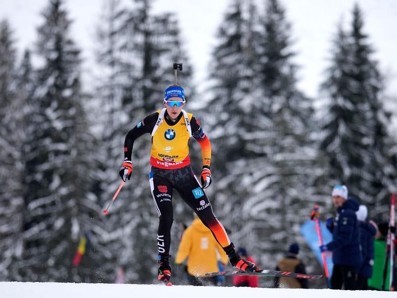 Die deutschen Männer werden nur Fünfte in der Staffel. - Foto: Matthias Schrader/AP/dpa