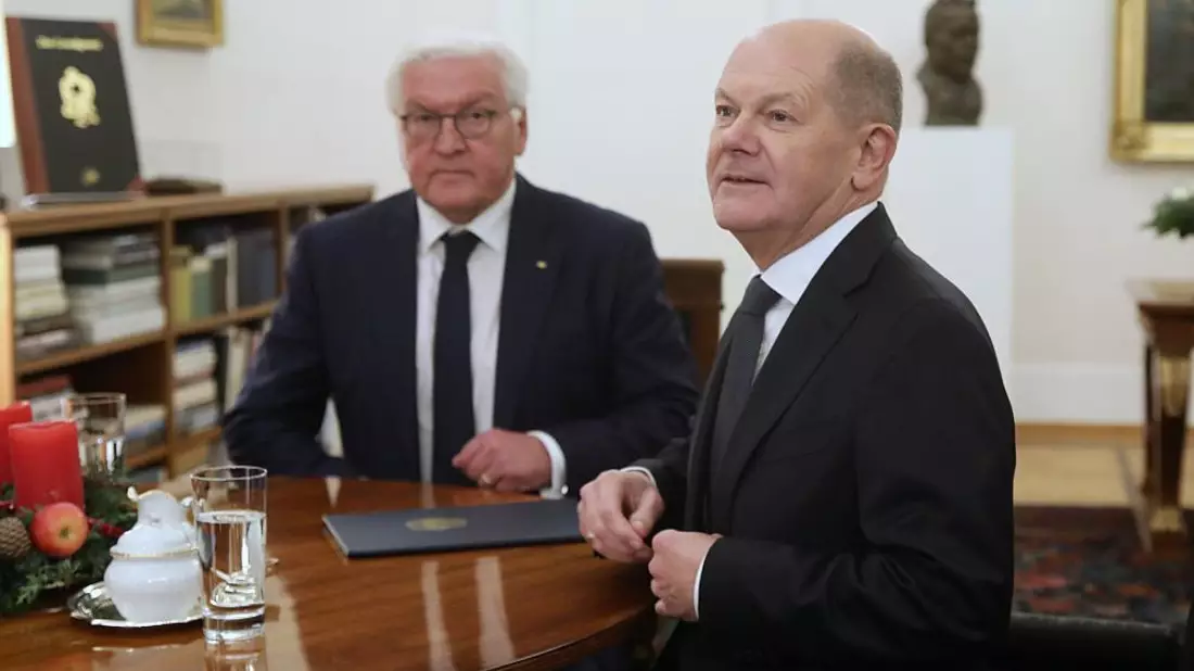 Frank-Walter Steinmeier und Olaf Scholz am 16.12.2024 - Bild: über dts Nachrichtenagentur