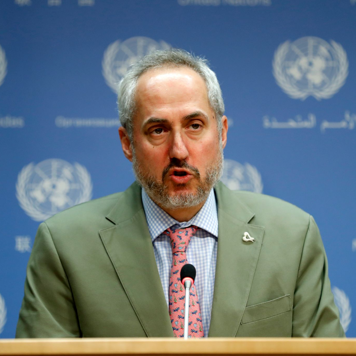 UN-Sprecher Dujarric kritisiert Israels Vorgehen in Syrien. (Archivbild)  - Foto: Li Muzi/XinHua/dpa