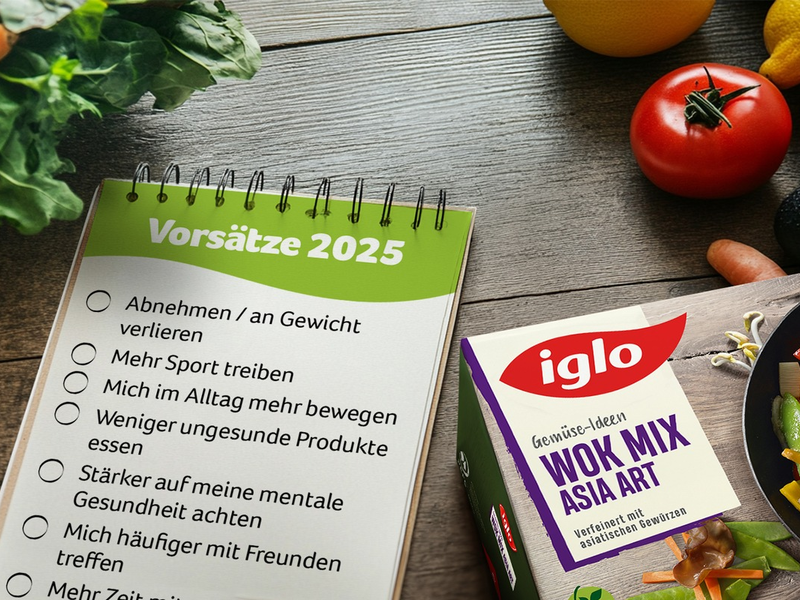Mach´s dir leicht: 85% der Deutschen mit Neujahrsvorsätzen sind an diesen gescheitert - iglo unterstützt den relaxten und bewussteren Jahresstart / Repräsentative Umfrage zu Neujahrsvorsätzen - Foto: presseportal.de