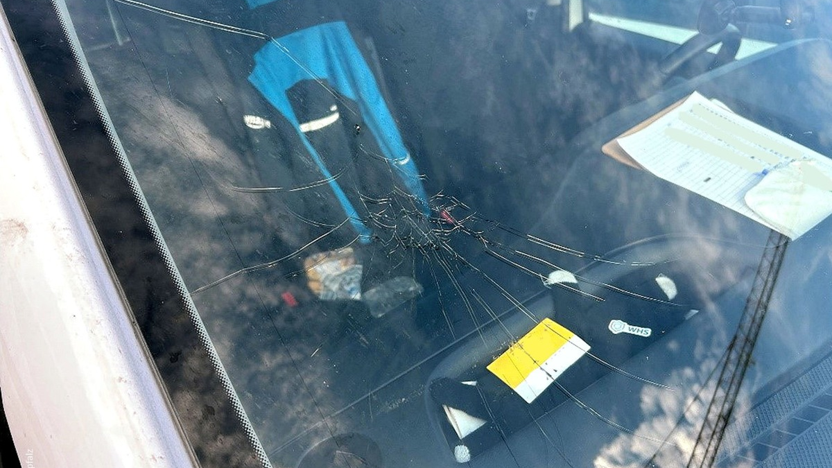 POL-PPWP: Wer hat die Windschutzscheibe beschädigt? - Foto: presseportal.de