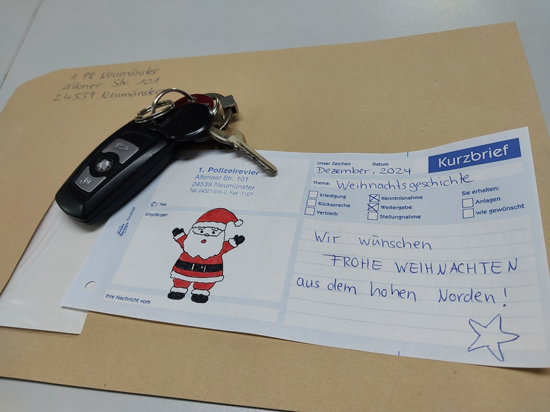 POL-NMS: 241220-1-pdnms Freund und Helfer auch bei kleinen Dingen - Foto: presseportal.de