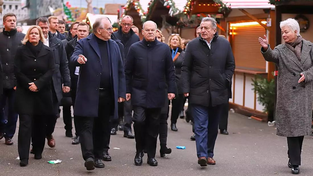 Olaf Scholz nach Anschlag auf Magdeburger Weihnachtsmarkt am 21.12.2024 - Bild: über dts Nachrichtenagentur
