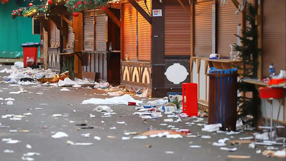 Tatort nach Anschlag auf Magdeburger Weihnachtsmarkt am 21.12.2024 - Bild: über dts Nachrichtenagentur