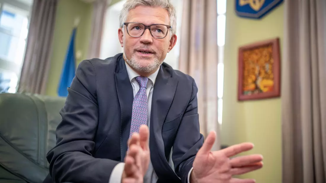 Der frühere Botschafter der Ukraine in Deutschland, Andrij Melnyk, formuliert fünf Forderungen an den künftigen Bundeskanzler Friedrich Merz (CDU). (Archivfoto) - Bild: Michael Kappeler/dpa