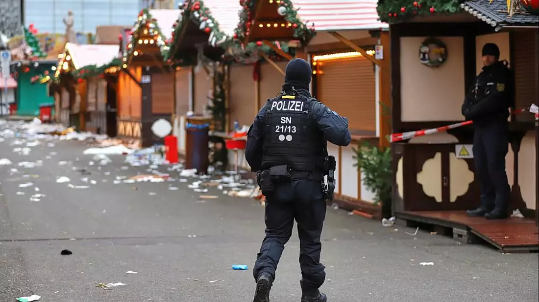 Tatort nach Anschlag auf Magdeburger Weihnachtsmarkt am 21.12.2024 - Bild: über dts Nachrichtenagentur