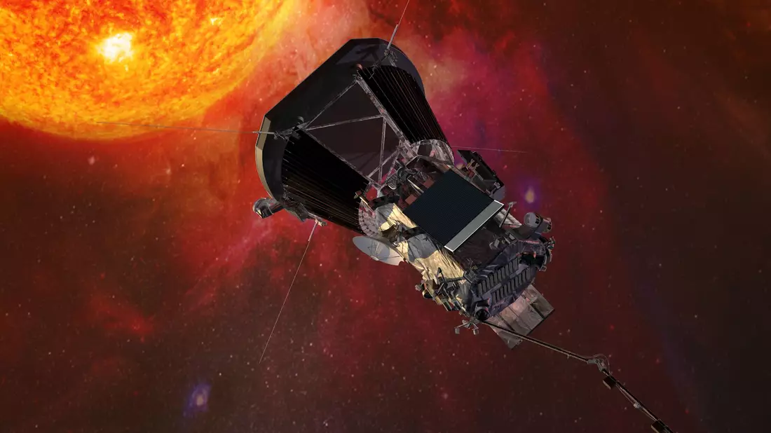 Die Sonde «Parker Solar Probe» auf dieser Computergrafik ist 2018 gestartet. (Archivbild) - Bild: Johns Hopkins University Applied Physics Laboratory/Nasa/dpa