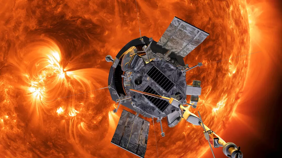 Die Computergrafik zeigt die «Parker Solar Probe»-Sonde auf dem Weg zur Sonne. (Handout) - Bild: -/AP/dpa