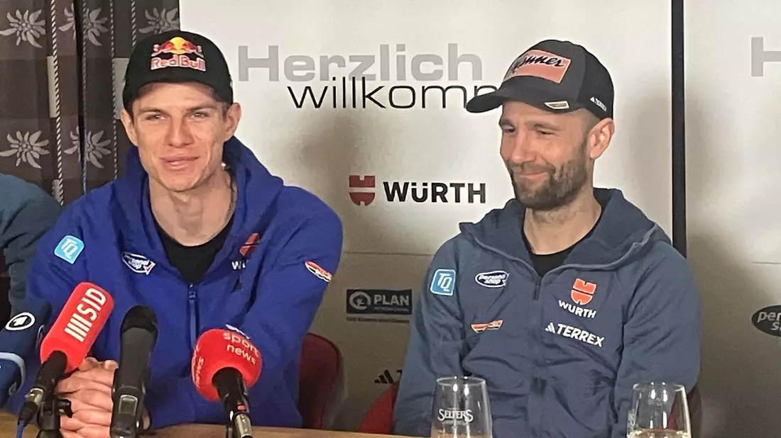 Andreas Wellinger und Pius Paschke sind optimistisch. - Bild: Patrick Reichardt/dpa