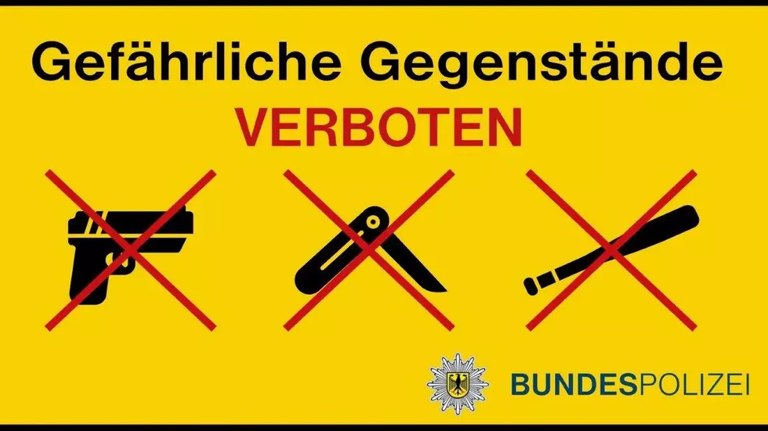 Bundespolizeidirektion München: Bundespolizeidirektion München erlässt temporäre Mitführverbote für gefährliche Gegenstände an acht bayerischen Bahnhöfen und zwei S-Bahnhaltepunkten in München - Bild: presseportal.de