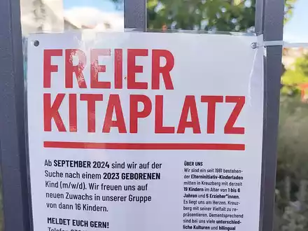 Ausschreibung von Kitaplatz (Archiv) - Foto: über dts Nachrichtenagentur