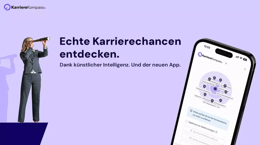 Echte Karrierechancen entdecken. Dank künstlicher Intelligenz. Und der neuen App / Der KarriereKompass - Bild: presseportal.de