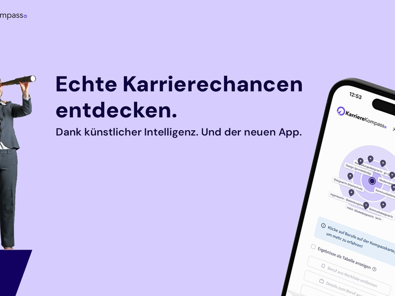 Echte Karrierechancen entdecken. Dank künstlicher Intelligenz. Und der neuen App / Der KarriereKompass - Foto: presseportal.de