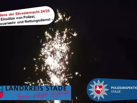 POL-STD: 60 Einsatzsätze für Polizei - 25 Einsätze für Feuerwehr - 31 Einsätze für Rettungsdienst - Bilanz der Silvesternacht im Landkreis Stade - Foto: presseportal.de