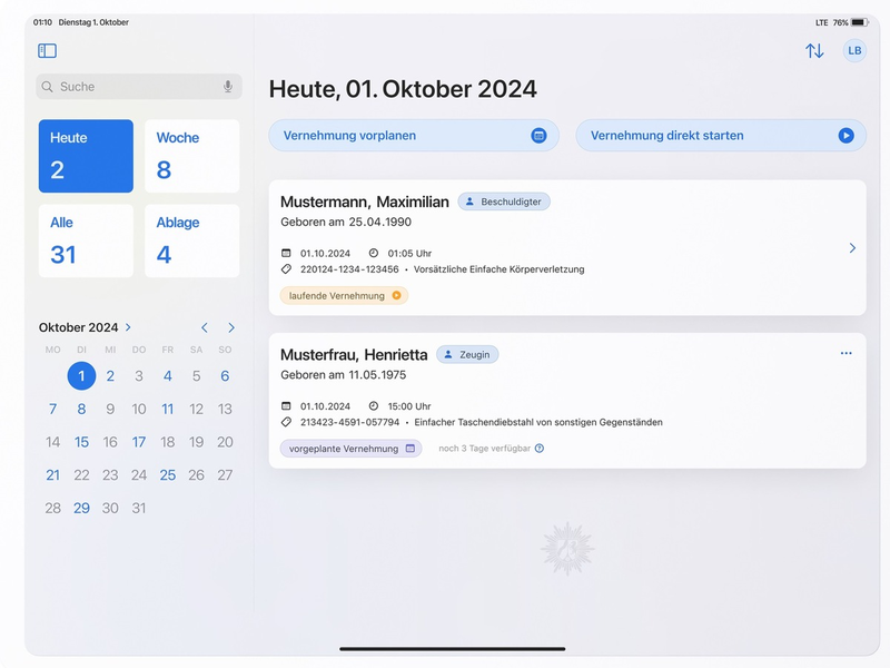 POL-LZPD: Digitalisierung bei der Polizei NRW schreitet weiter voran - LZPD NRW stellt Ermittlern die digitale Vernehmungs-App sowie landesweit 2.500 Tablets zur Verfügung - Foto: presseportal.de