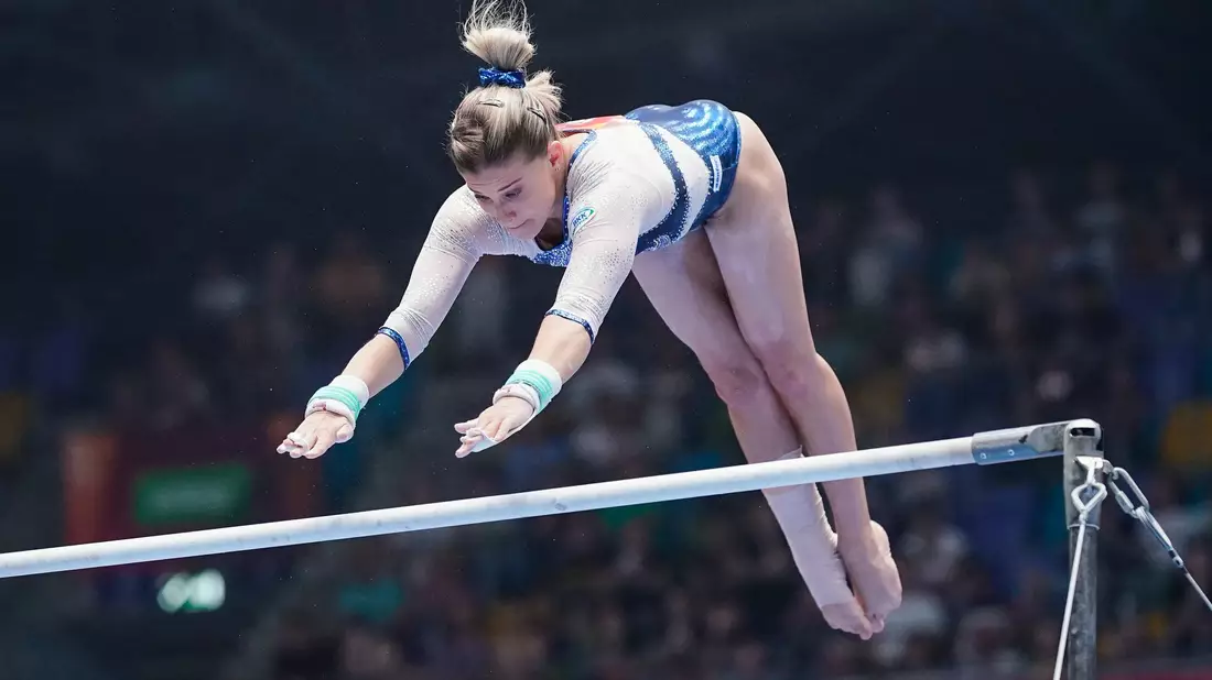 Deutschlands Top-Turnerin Elisabeth Seitz forderte eine Aufarbeitung der Missbrauchsvorwürfe in Stuttgart. - Bild: Uwe Anspach/dpa