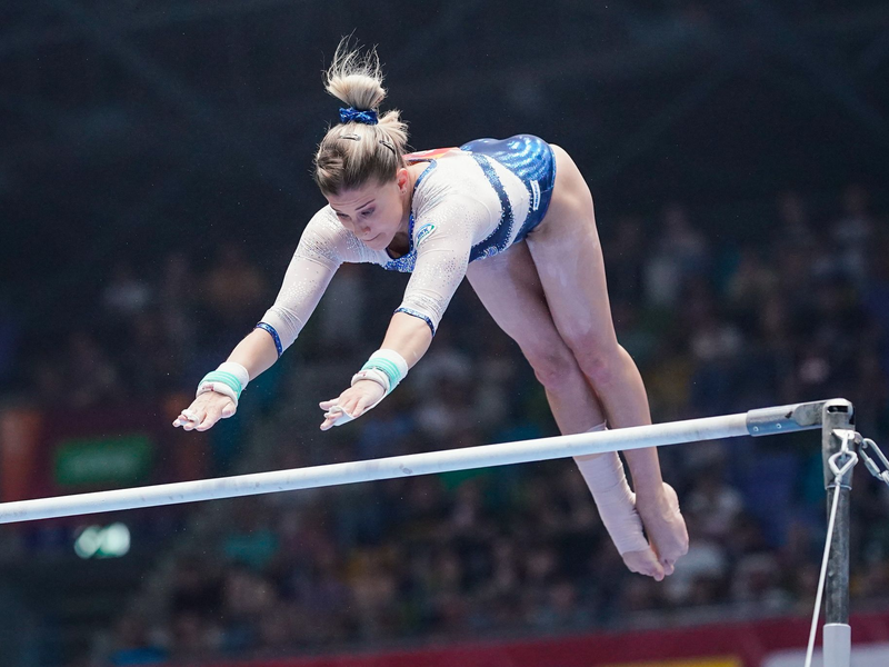 Deutschlands Top-Turnerin Elisabeth Seitz forderte eine Aufarbeitung der Missbrauchsvorwürfe in Stuttgart. - Foto: Uwe Anspach/dpa
