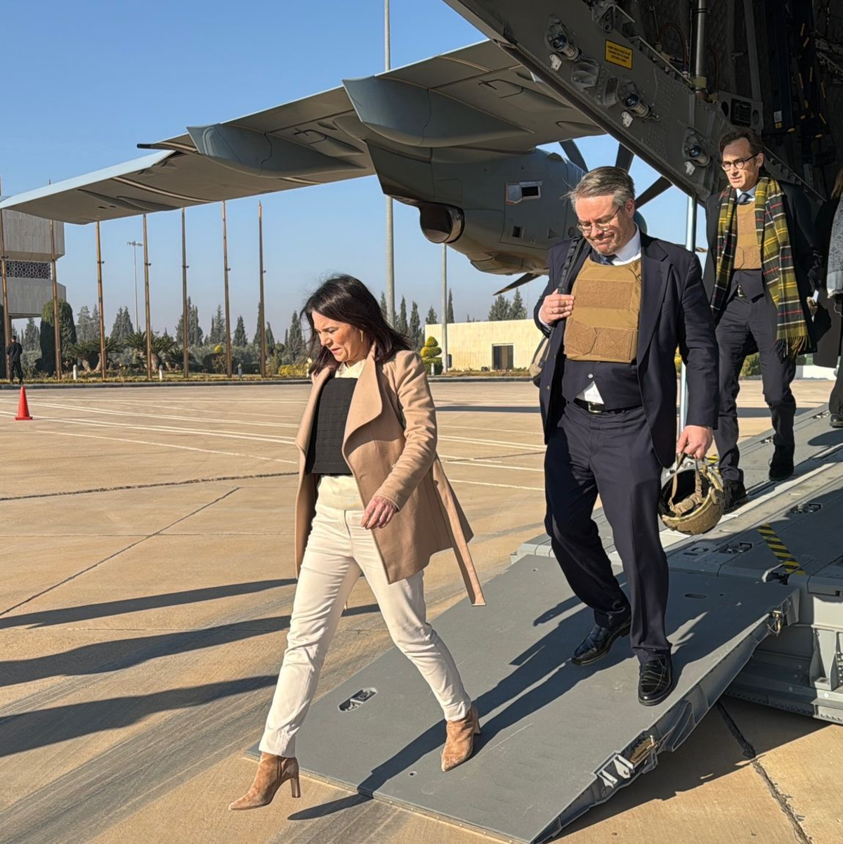 Ankunft in Damaskus: Baerbock in Syrien. - Foto: Jörg Blank/dpa