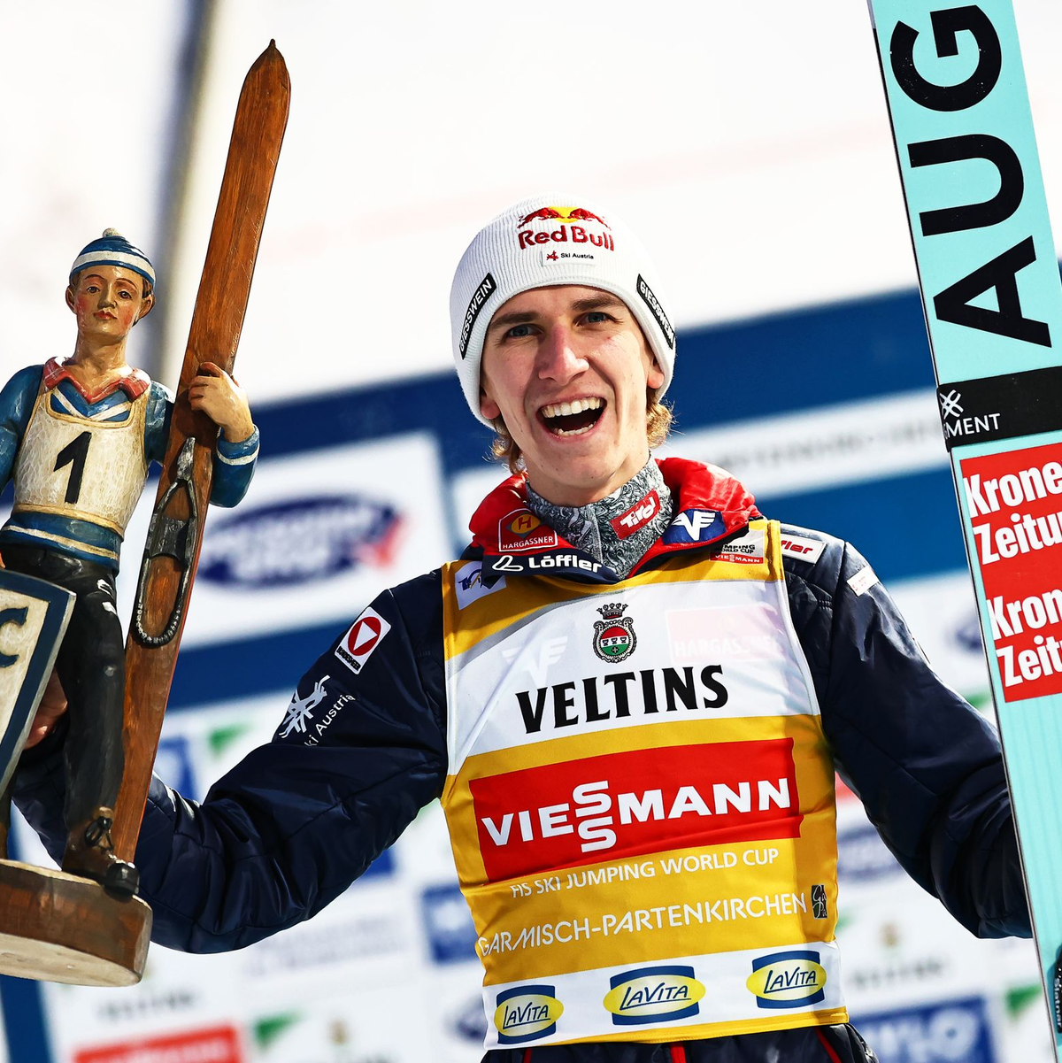 Ist jetzt der Gejagte: Österreichs Daniel Tschofenig. - Foto: Daniel Karmann/dpa