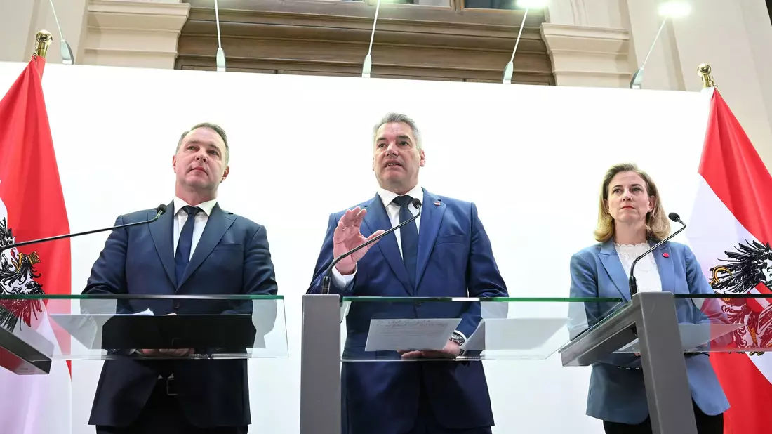 Die drei Parteichefs in Österreich wollten erstmals eine Koalition bilden. (Archivbild) - Bild: Helmut Fohringer/APA/dpa